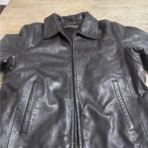 Dimension Black Leather Women's vintage leather jacket.